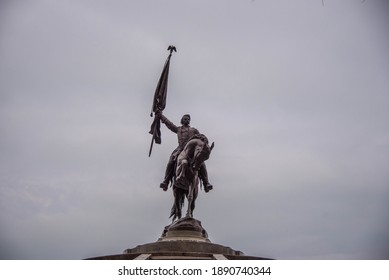 Chicago, IL December 11, 2020, General John Logan Monument In Grant Park, Site Of 1968 Democratic National Convention Protests