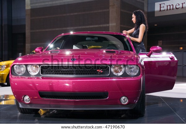 CHICAGO, IL -\
FEBRUARY 21: Dodge Challenger model 2010 at the International\
auto-show, February 21, 2010 in Chicago,\
IL