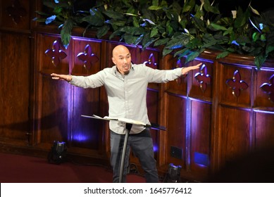 Chicago, IL February 6, 2020, Preacher Francis Chan Preaching Speaking At Moody Bible Institute Founder's Week At Moody Church