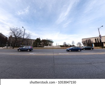 Chicago, IL - March 23, 2018: Loyola University Students And Staff Celebrate The Ramblers Basketball Team Making The Elite 8 In March Madness NCAA Tournament On The Anniversary Of Their 1963 Title.