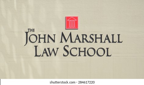 CHICAGO, IL- MARCH 7:  John Marshall Law School, Whose Logo Is Shown On March 7, 2015, Recently Received A Grant To Expand Its Chicago Public Schools Mentoring Program.