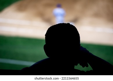 Chicago, IL - May 10 2022: Spectator Silhouette Watching The White Sox Baseball Game