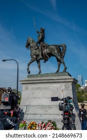 Chicago, IL May 2, 2021, Wreaths Laid In Front Of The Thaddeus Kosciuszko Monument For Polish Constitution Day Ceremony, Poland