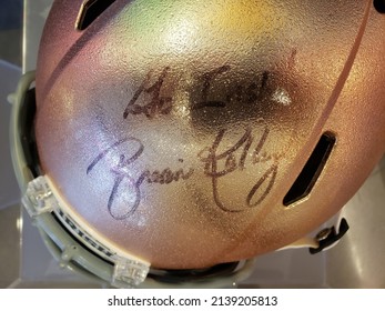 Chicago, IL, September 26, 2021, Notre Dame Fighting Irish College Football Helmet Autographed By Brian Kelly