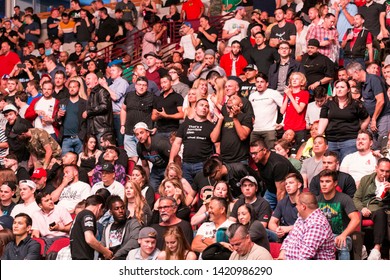 Chicago, IL, United States - June 8, 2019: Sports Fans Watching The UFC 238 Fight At United Center In Chicago. 