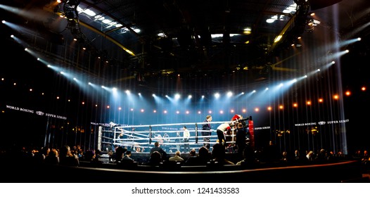 Chicago, IL, United States - November 10, 2018: View Of The Boxing Ring During The Quarter Finals Of The World Boxing Super Series. 