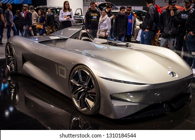 Chicago, IL, USA - February 10, 2019: Infiniti Prototype 10 On Display At The 2019 Chicago Auto Show. 