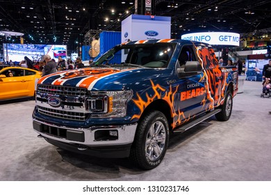 Chicago, IL, USA - February 10, 2019: Official Car Of The Chicago Bears Football Team. 