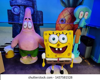 Chicago, IL / USA - June 24 2019: Inside Replay Lincoln Park for their Sponge Bob Squarepants pop up bar