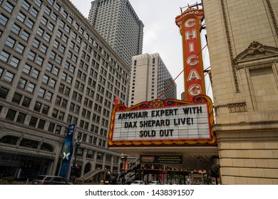 Chicago, IL / USA - June 30 2019: The Chicago Theater Presents Dax Shepard Podcast Taping Of Armchair Expert