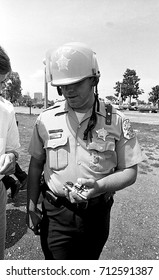 Chicago, Illinois 6-28-1986
Arthur Jones National Leader Of The KKK At A Rally In  Marquette Park.
 