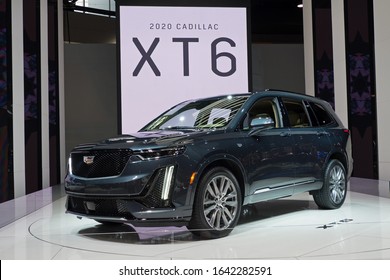 CHICAGO, ILLINOIS - February 8, 2020: The 2020 Cadillac XT6 Displayed At McCormick Place At The Annual Chicago Auto Show 