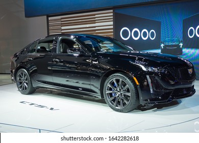 CHICAGO, ILLINOIS - February 8, 2020: The All New 2020 Cadillac CT5 4-door Sedan Displayed At McCormick Place At The Annual Chicago Auto Show 