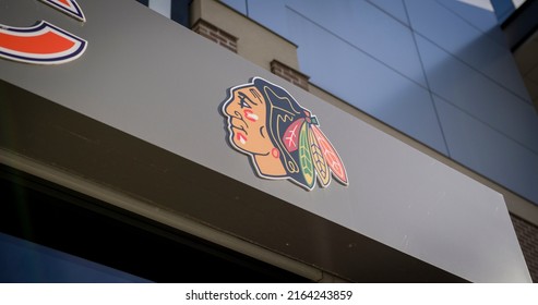 Chicago, Illinois - May 25, 2022: Chicago Blackhawks NHL Hockey Logo