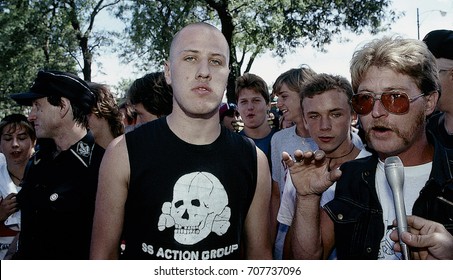 Chicago, Illinois, Sepmber,. 1988
KKK And Nazis Rally In Marquette Park Chicago. 
