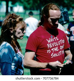 Chicago, Illinois,  September,. 1988
KKK And Nazis Rally In Marquette Park Chicago. 
