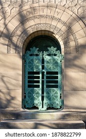 Chicago, Illinois - United States - December 9th, 2020: The Carrie Eliza Getty Tomb By Architect Louis Sullivan In Graceland Cemetery.