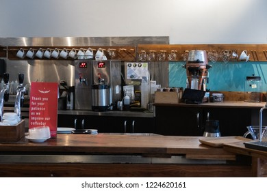 Chicago, Illinois, United States - Interior View Of The Intelligentsia Coffee Bar Located In The Heritage At Millennium Park.