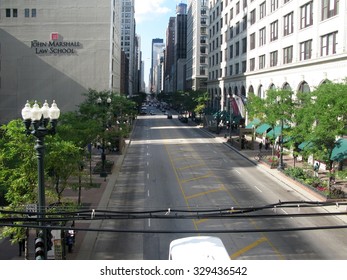 CHICAGO, ILLINOIS, UNITED STATES - JULY 31, 2008: State Street And John Marshall Law School Seen From The El Train On July 31, 2008 In Chicago, United States.