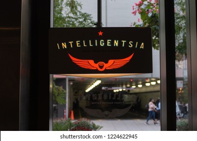 Chicago, Illinois, United States - October 9, 2018: Sign Of Intelligentsia Coffee Bar Located At The Heritage At Millennium Park.