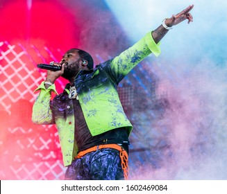 Chicago, Illinois / United States - Sunday, August 4th, 2019:  Rapper Meek Mill Performs At Lollapalooza In Grant Park, Chicago.