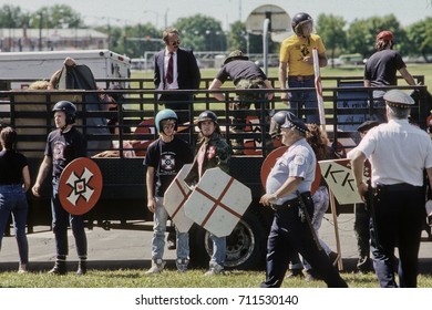 Chicago Illinois, USA, 28th August, 1988
KKK And Nazis Rally In Marquette Park Chicago. 
