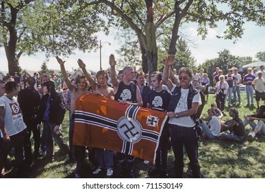 Chicago Illinois, USA, 28th August, 1988
KKK And Nazis Rally In Marquette Park Chicago. 
