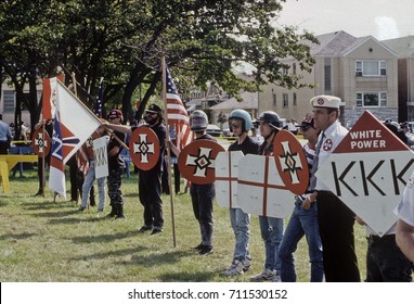 Chicago Illinois, USA, 28th August, 1988
KKK And Nazis Rally In Marquette Park Chicago. 
 