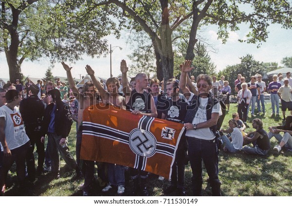 Chicago Illinois, USA, 28th August, 1988KKK and Nazis Rally in Marquette Park Chicago. 