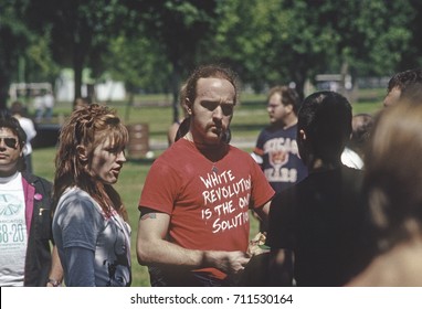 Chicago Illinois, USA, 28th August,1988
KKK And Nazis Rally In Marquette Park Chicago. 
