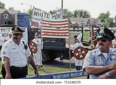 Chicago Illinois, USA, 28th August,1988
KKK And Nazis Rally In Marquette Park Chicago. 
