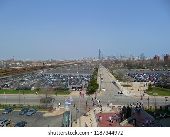 Chicago, Illinois / USA  April 10 2011  View of the Chicago Skyline looking north from White Sox park