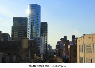 Chicago, Illinois, USA - December 2020: Chicago Public Transportation And Landmarks.