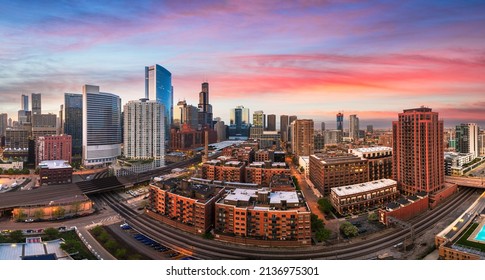 Chicago Illinois Usa Downtown Cityscape Dusk Stock Photo 2136975301 ...