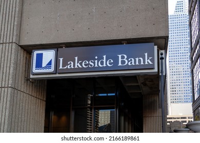 Chicago, Illinois, USA - March 28, 2022: A Lakeside Bank branch in Chicago. Lakeside Bank is a family-owned Chicago bank. 