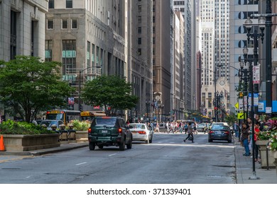 Chicago, IL/USA - Circa July 2015: Streets Of Downtown Chicago, Illinois