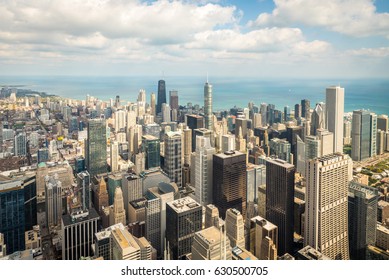 Chicago, IL/USA October 18, 2016: Birds Eye View Of Chicago Downtown From Willys Tower