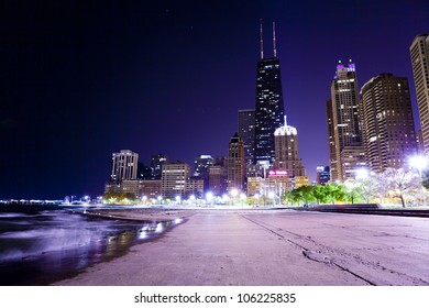 Chicago Lake Shore Drive At Night