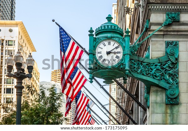 Chicago Marshall Fields Clock Stock Photo Edit Now 173175095