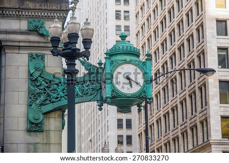 Chicago Marshall Field's Clock in downtown