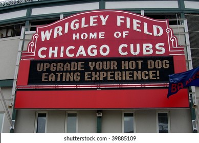 CHICAGO - MAY 27: The Cubs famous welcome sign before a spring contest at Wrigley Field on May 27, 2006 in Chicago.