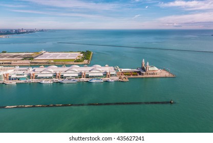 Chicago Navy Pier Aerial View