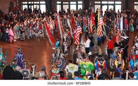 CHICAGO - NOVEMBER: The 58th Annual Inter-tribal Pow Wow Was Held At Navy Pier In Chicago On November 19, 2011.  This Annual Event Is One Of The Country's Largest Pow Wows.