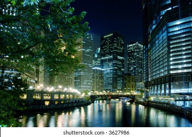 The Chicago River On A Summer Night.