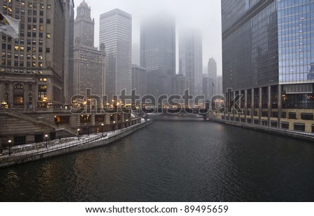 chicago river winter