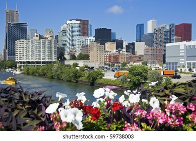 Chicago From Roosevelt Avenue. Summer Time.