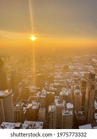 Chicago Skydeck Skyline Sunset View 