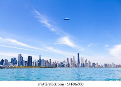 Chicago Skyline With Blue Clear Sky - Powered by Shutterstock