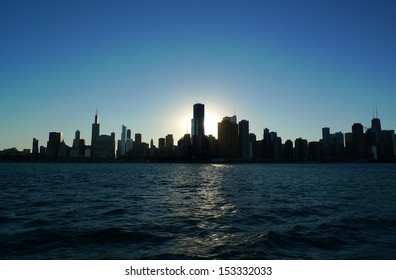 Chicago Skyline And Lake Michigan