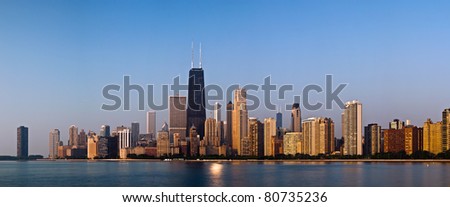 Chicago skyline in the morning light.
